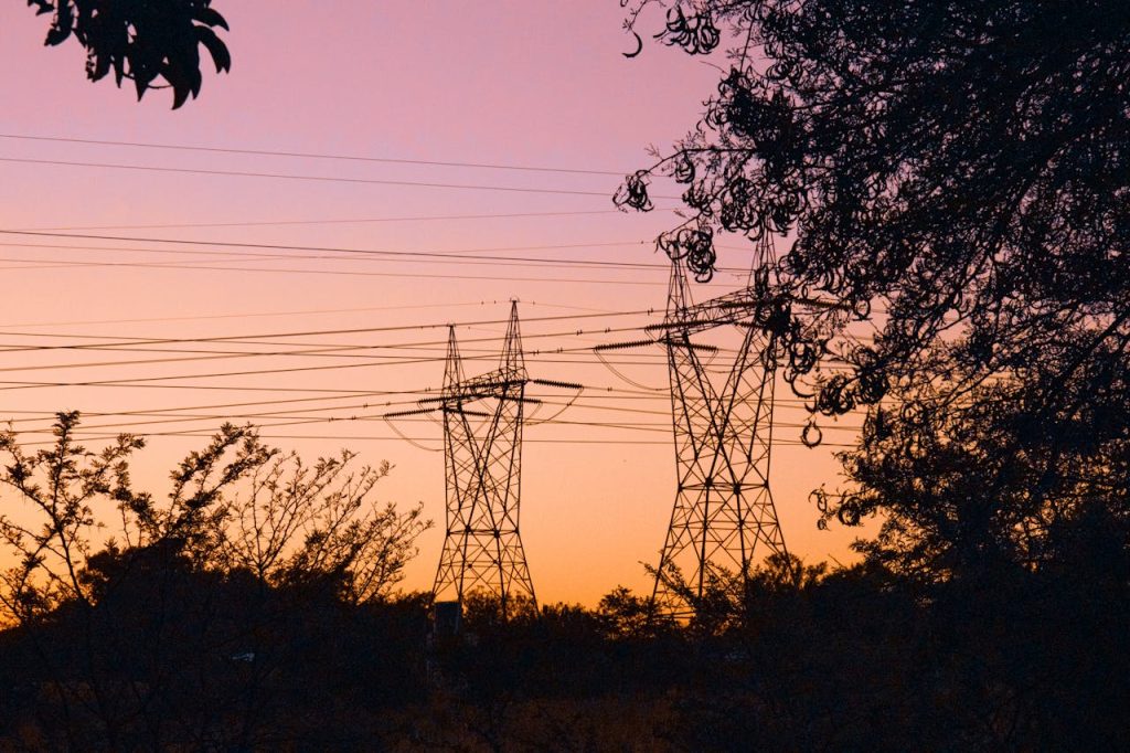 pexels-photo-22937961 Electricity pylons at sunset